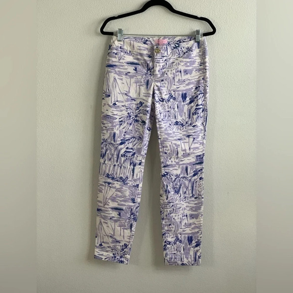 LILLY Pulitzer, Kelly Skinny Ankle Pants-lilac verben Rock the dock, 4 - Picture 2 of 16